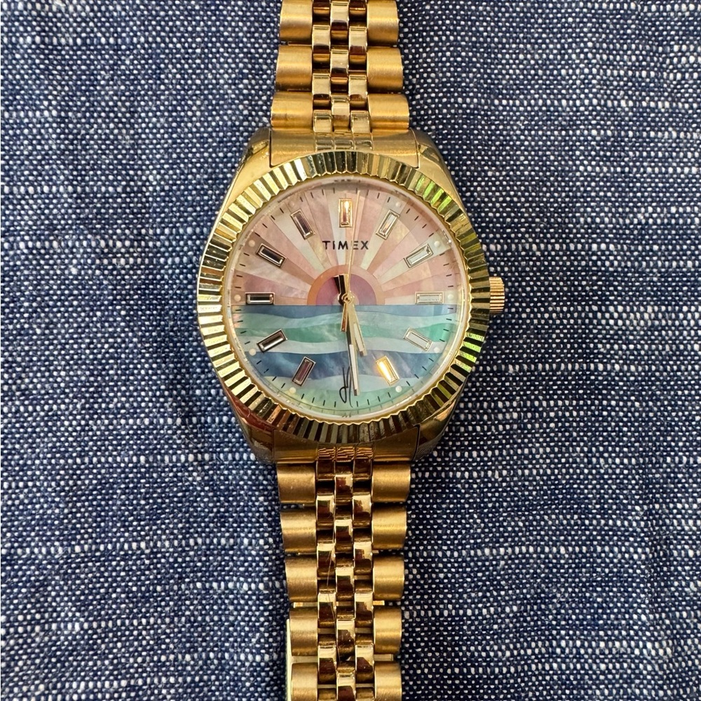Timex Gold Watch with Multicolor Dial - Timex x Jacquie Aiche